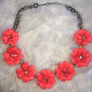 J Crew Scarlet Flower Statement Necklace